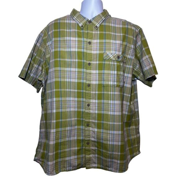 Columbia Plaid Button Down, Green and Blue, XXL - Picture 1 of 7